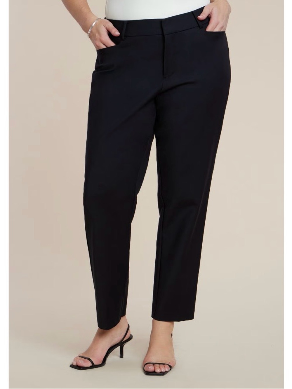 ELOQUII Women’s 16R Kady Fit Double-Weave Pant Trousers in Black NWT